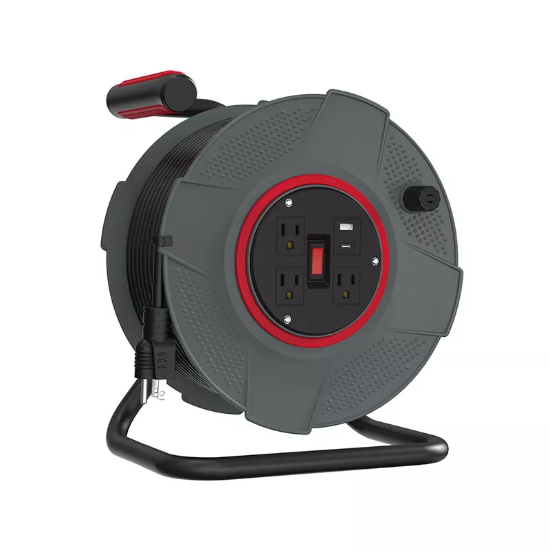 3 udtag Usb Plastic Ledningsrulle 100ft