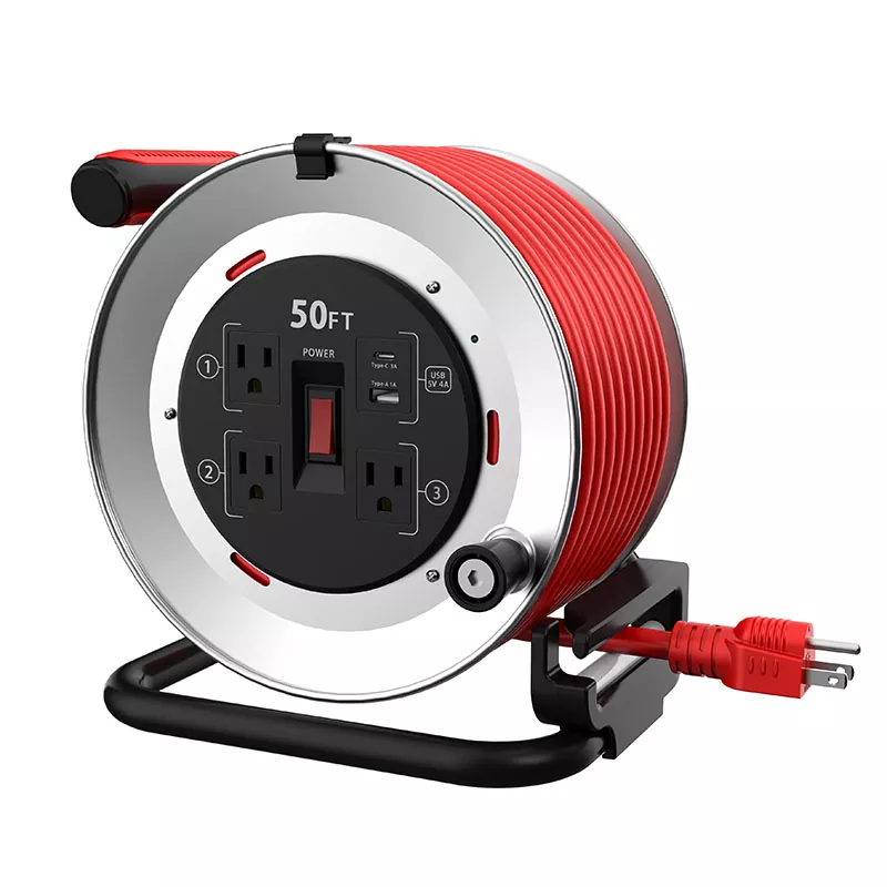 3 udtag Usb4a metalledningsrulle 50 fod