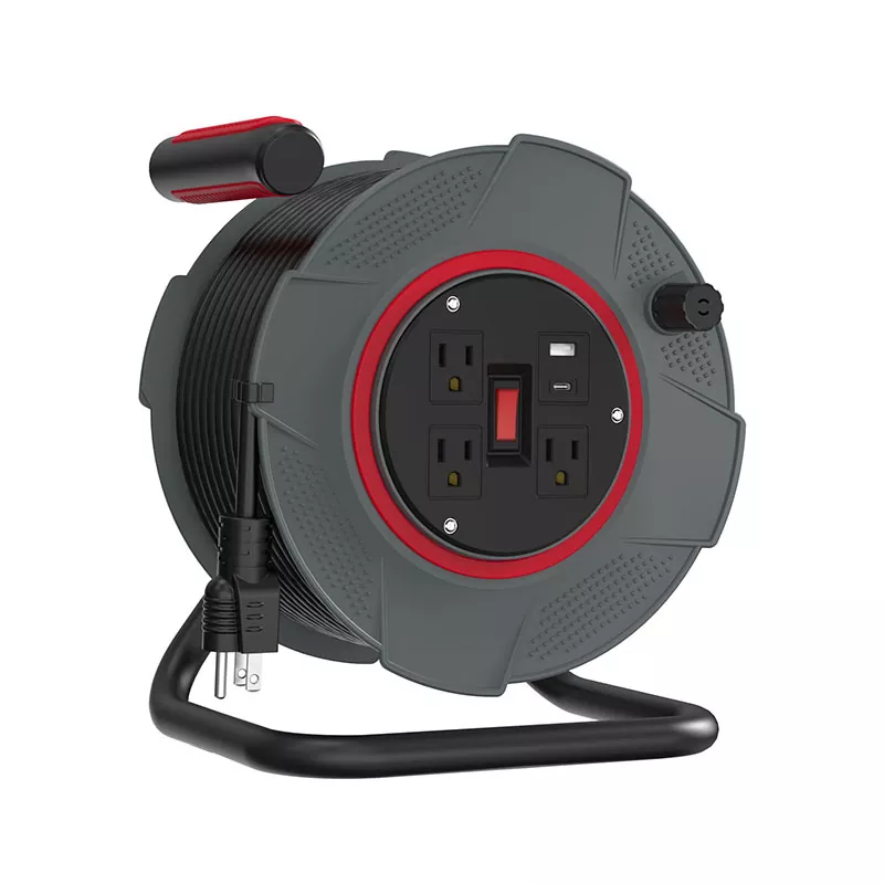 3 udtag Usb Plastic Ledningsrulle 80ft