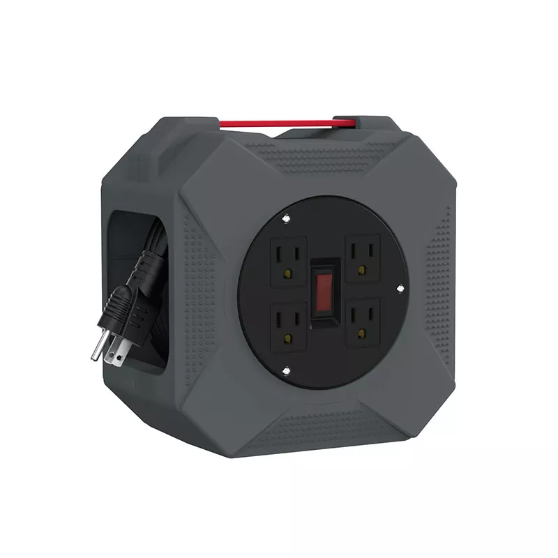 4 udtag Plastledningsrulle 45ft 4 udtag Plastledningsrulle 45ft