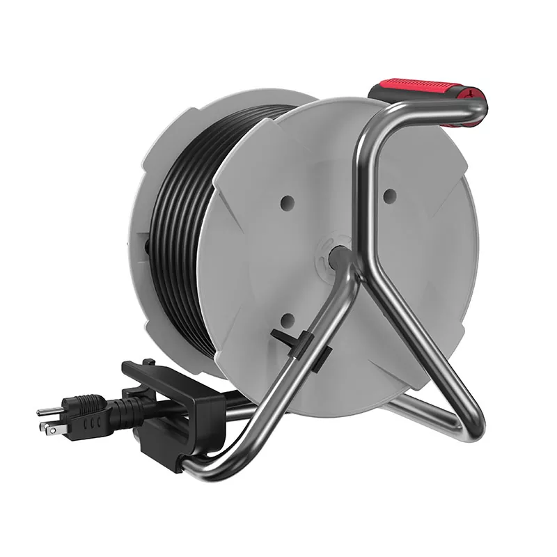 4 udtag Plastledningsrulle 50 fod med overbelastningsbeskyttelse