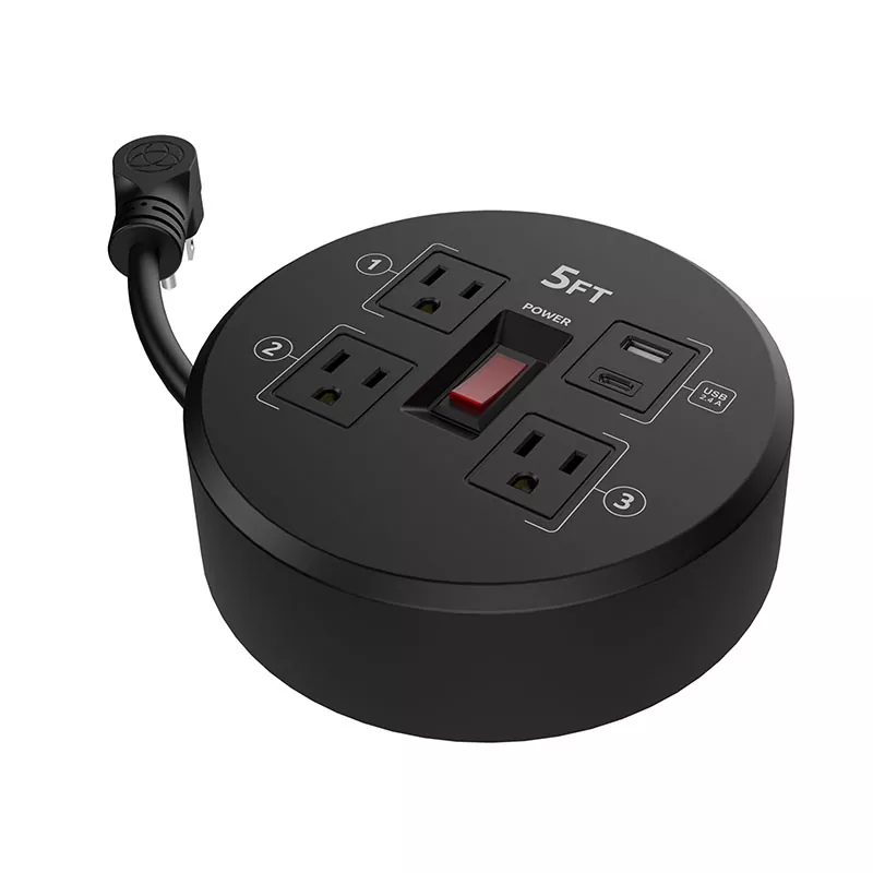 Mini 3-udtag Usb2.4a plastikledning